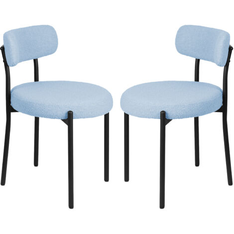 Haloyo® Set di 2 sedie da pranzo con gambe in metallo, ideali per cucina e sala da pranzo, 50x50x75 cm, blu