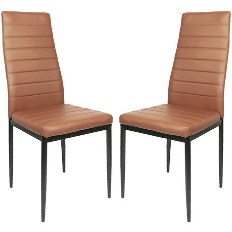 Haloyo® Set Di 2 Sedie Moderne Da Pranzo,Piede Cromato,Marrone