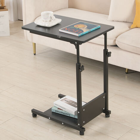 Haloyo® Table d'appoint réglable en Hauteur,Table pour Ordinateur Portable réglable en Hauteur 63-95 cm noir