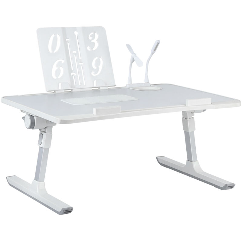 Haloyo® Table de Lit pour Ordinateur Portable Pliable, Réglable en Hauteur et Angle, our le canapé, l'étude, la lecture et l'écriture, 60x40x26-39cm,