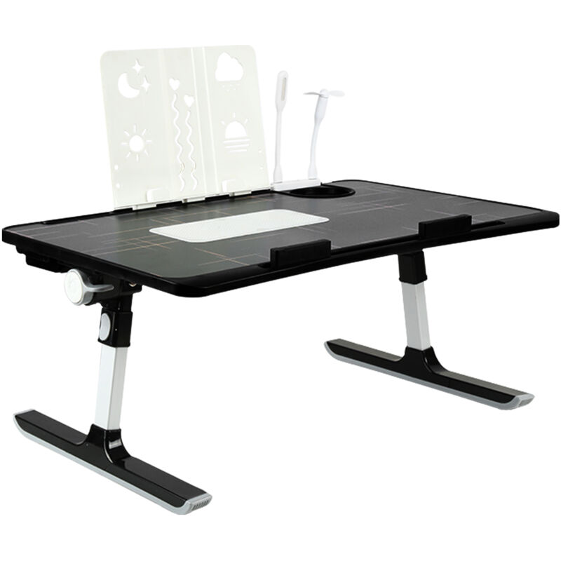Haloyo® Table de Lit pour Ordinateur Portable Pliable, Réglable en Hauteur et Angle, our le canapé, l'étude, la lecture et l'écriture, 60x40x26-39cm,
