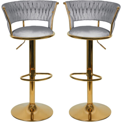 Haloyo® Tabouret Bar, Lot de 2 Chaises de Bar, Chaise Haute Cuisine pour Salle à Manger, Salon, Bistro, gris