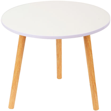 Haloyo® Tavolino rotondo, tavolo da soggiorno moderno e minimalista, facile da montare, 50x50x40 cm, bianco