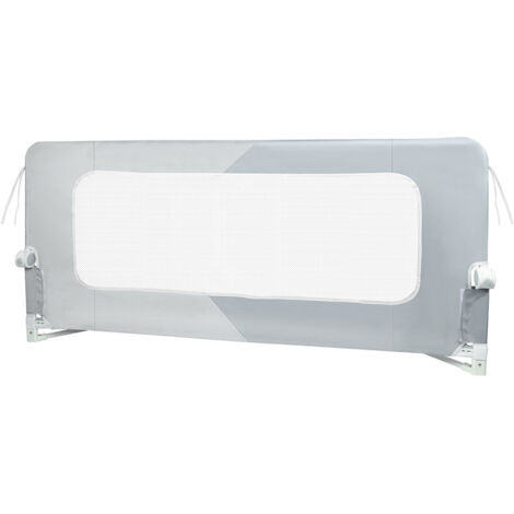 Haloyo® Telaio per cancelletto di sicurezza pieghevole e portatile, barriera per letto per bambini, sponda per letto portatile, 180x73-86 cm, grigio
