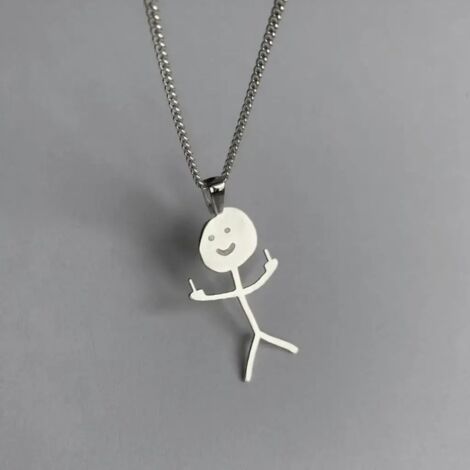 Halskette mit humorvollem Mittelfinger-Anhänger, originelles Geschenk für Freunde und Angehörige