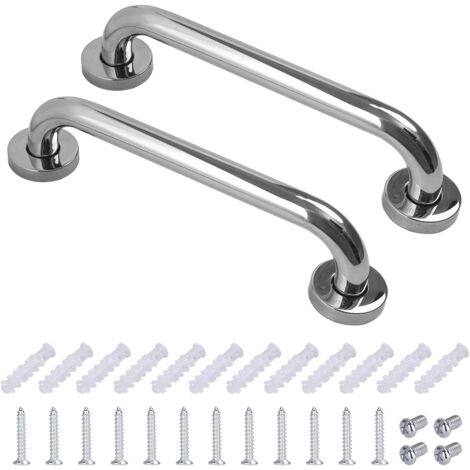 Haltegriff für die Toilette aus Edelstahl, Sicherheitsgeländer für Badezimmer und Badewanne, für ältere Menschen, Behinderte, Kinder, Schwangere, 30 cm, 2 Stück