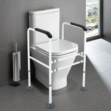 Haltegriff für die Toilette Verstellbarer, rutschfester Toilettenhalter Haltegriff für die Toilette Tragkraft bis zu 113 kg