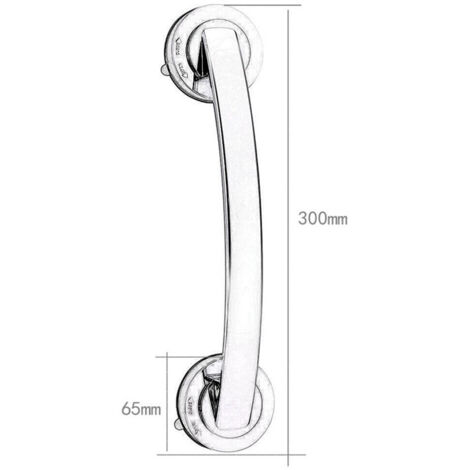 Haltegriff mit Saugnapf für Bad und Dusche, stabile Unterstützung für Dusche und Badewanne, 30 cm, Silber