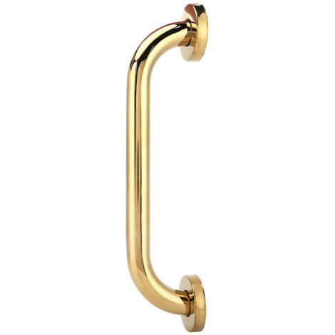 Haltegriff zur Wandmontage für Bad, Badewanne, WC, Dusche, geeignet für Senioren, goldfarbener, galvanisierter Edelstahl, 30 cm lang, einfache Montage, modernes und schlichtes Design