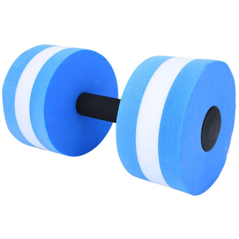 Haltère flottant en mousse ronde pour aquagym écologique (bleu et blanc)
