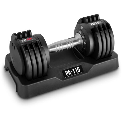 Haltères Réglables Yaheetech 3-24kg - Base De Rangement, 12 Niveaux - Fitness Maison