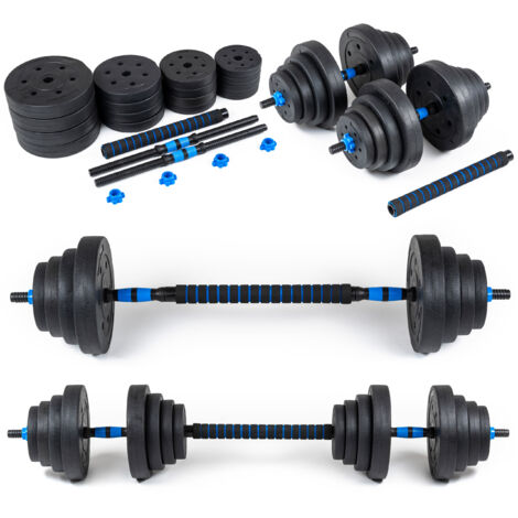 Lot De 2 Haltères Courts 2x5kg Ou 2x10kg Yaheetech - Haltères Musculation Fitness En Fer Et PVC Noir Pour Homme Et Femme