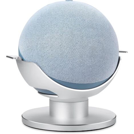 Halterung aus Aluminiumlegierung für Echo Dot 4 / Echo Dot 5 mit integriertem Kabelmanagement, schraubenlos, Lautsprecher-Zubehörständer (Amazon Echo Dot 4 / Echo Dot 5, Weiß) Dot4