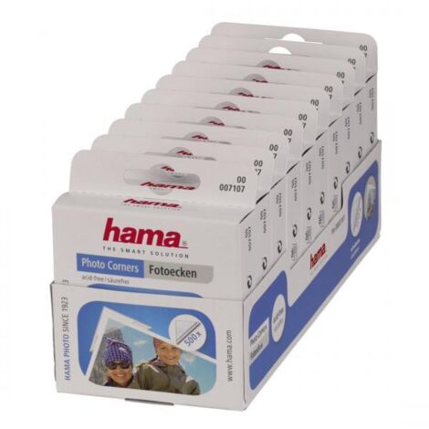 Hama 00007107 Adesivi angolo per foto 500 pz Trasparente, Bianco