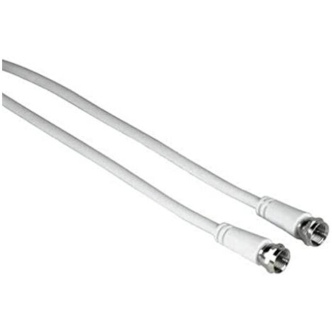 Hama 00011898 - Câble coaxial (3 m, F M, F M, connecteur mâle/connecteur mâle, nickel, blanc)
