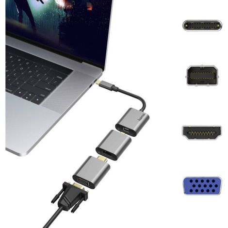 Hama 00200306 USB-C® / Mini-Display / HDMI / VGA Adaptateur [1x USB-C® mâle - 1x Mini port Display femelle, HDMI femell
