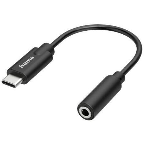 Hama 00200318 câble de téléphone portable Noir USB C 3,5mm