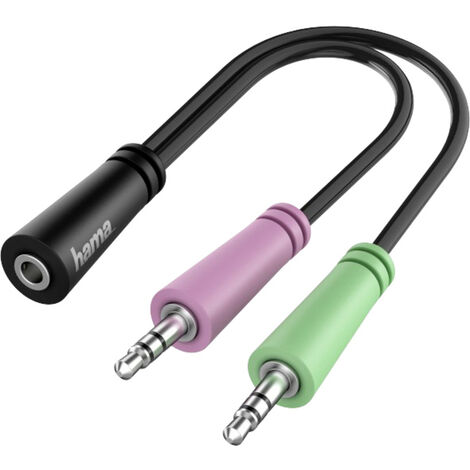 Hama 00200351 Klinke Audio Anschlusskabel [2x Klinkenstecker 3.5 mm - 1x Klinkenbuchse 3.5 mm] 0.15