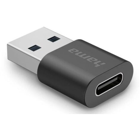 Hama 00200357 changeur de genre de câble USB-A USB-C Noir