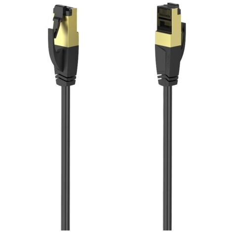 Hama 00200691 RJ45 Câble réseau, câble patch CAT 8 S/FTP 0.5 m noir contacts dorés 1 pc(s)