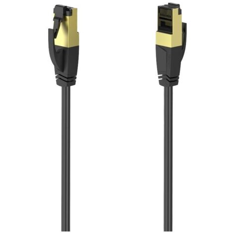 Hama 00200693 RJ45 Câble réseau, câble patch CAT 8 S/FTP 3 m noir contacts dorés 1 pc(s) Y428022