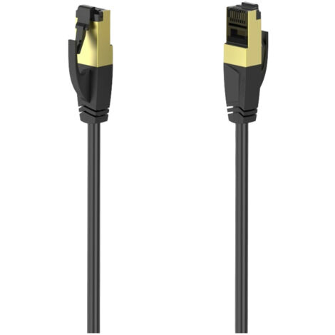 Hama 00200693 RJ45 Netzwerkkabel, Patchkabel CAT 8 S/FTP 3 m Schwarz vergoldete Steckkontakte 1 St.