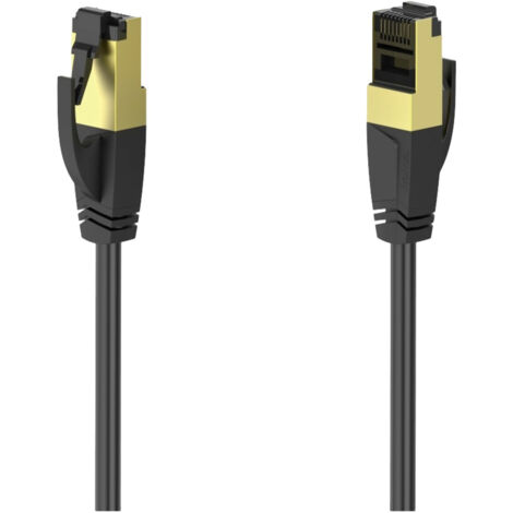 Hama 00200694 RJ45 Netzwerkkabel, Patchkabel CAT 8 S/FTP 5 m Schwarz vergoldete Steckkontakte 1 St.