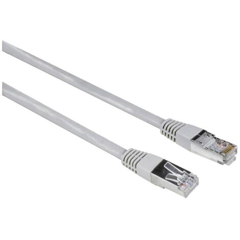 Hama 00200920 RJ45 Câble réseau, câble patch CAT 5e F/UTP 20.00 m gris gaine en PVC, torsadé par paire 1 pc(s)