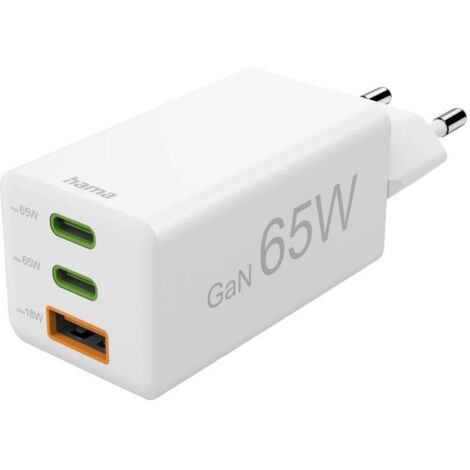Hama 00201996 Chargeur USB 65 W 1x USB-A, 2x USB-C® Power Delivery blanc intérieure USB Power Delivery (USB-PD) Q519543