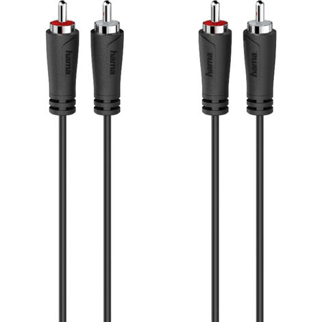 Hama 00205093 Cinch Audio Anschlusskabel [2x Cinch-Stecker - 2x Cinch-Stecker] 5 m Schwarz