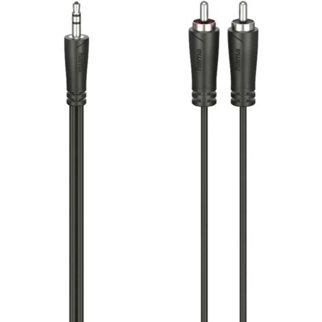 Hama 00205112 Jack / RCA Audio Cavo [2x Spina RCA - 1x Spina jack da 3.5 mm] 5 m Nero