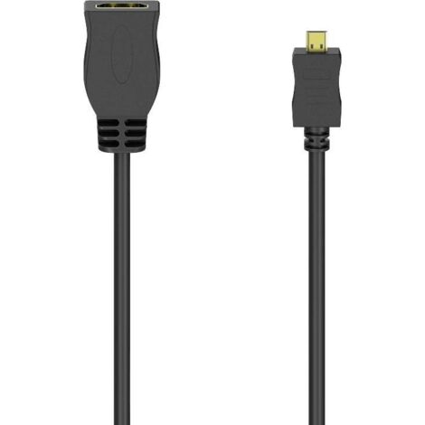 Hama 00205168 HDMI Câble adaptateur [1x HDMI femelle - 1x HDMI mâle D Micro] noir 10 cm W433722