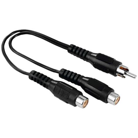 Hama 00205183 RCA Audio Adattatore [1x Spina RCA - 2x Adattatore RCA] Nero
