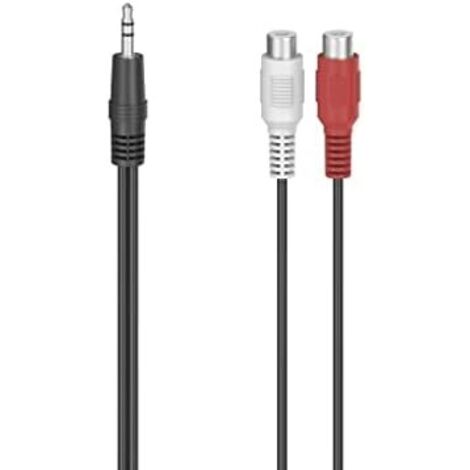 Hama 00205185 RCA / Jack Audio Adattatore [1x Spina jack da 3.5 mm - 2x Adattatore RCA] Nero