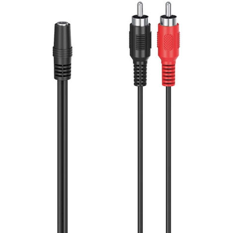 Hama 00205186 Audio-Kabel 0,1 m 2 x RCA 3.5mm Schwarz, Rot