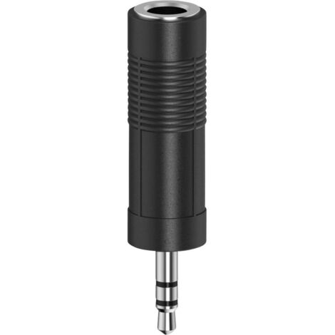 Hama 00205196 Jack audio Adaptateur [1x Jack femelle 6.35 mm - 1x Jack mâle 3.5 mm] noir