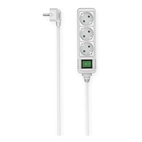Hama 00223002 Multiprise 3 sorties avec interrupteur blanc 3 m