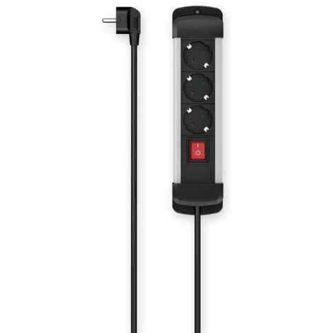 Hama 00223101 Multipresa con interruttore Nero / Argento Schuko 1 pz.