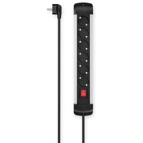 Hama 00223104 Multipresa con interruttore Nero / Argento Schuko 1 pz.