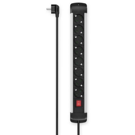 Hama 00223105 Multipresa con interruttore Nero / Argento Schuko 1 pz.