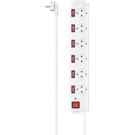 Hama 00223159 Multipresa con interruttore 6 scomparti Bianco Schuko 1 pz.