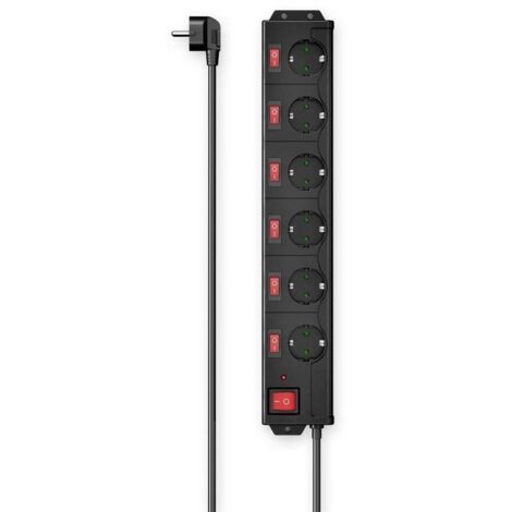 Hama 00223160 Multipresa con interruttore Nero Schuko 1 pz.