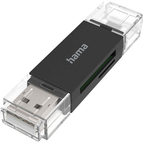 Hama 200130 USB-OTG-Kartenl., SD/mSD, USB 2.0 Schwarz
