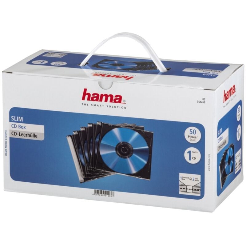 Coffret mince pour cd Hama 50P.