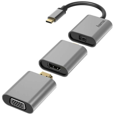 Hama adapter usb c 6in1 mini dp hdmi vga