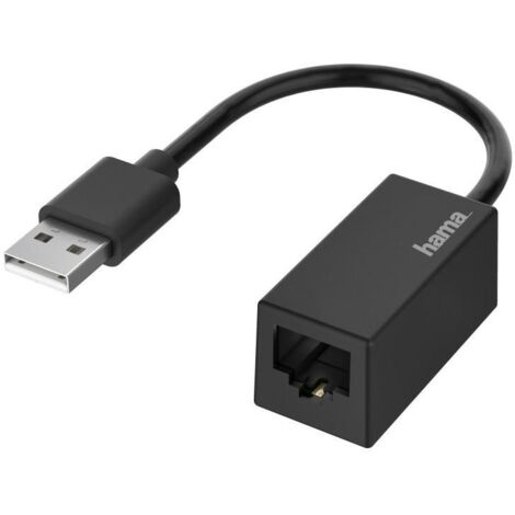 Hama Adattatore USB 2.0 M / 8p8c F (RJ 45), Fast Ethernet LAN 10/100, nero