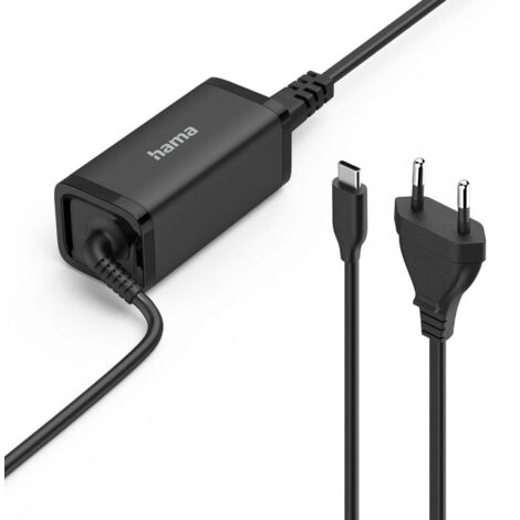 Hama alimentation pour ordinateur portable usb c gan 100 240v 5 20v45w
