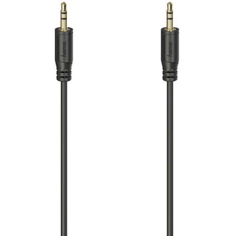 Hama audiokabel flexi slim 35 mm 35 mm gold schwarz 075 m