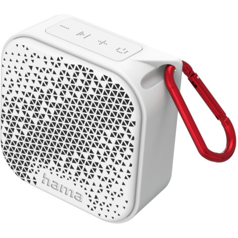 HAMA Bluetooth Pocket 3.0 (haut-parleur sans fil, 14h de autonomie, 200g, résistant aux éclaboussures, haut-parleur portable) Couleur White