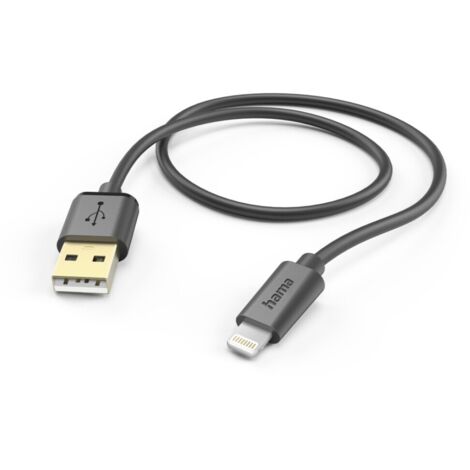 Hama Câble de charge USB USB 2.0 Connecteur Lightning , USB-A mâle 1.50 m noir 00201580
